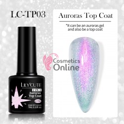 Top Coat LILYCUTE Aurora pentru oja semi UV / LED de 7 ml - LC-TP03 Pink